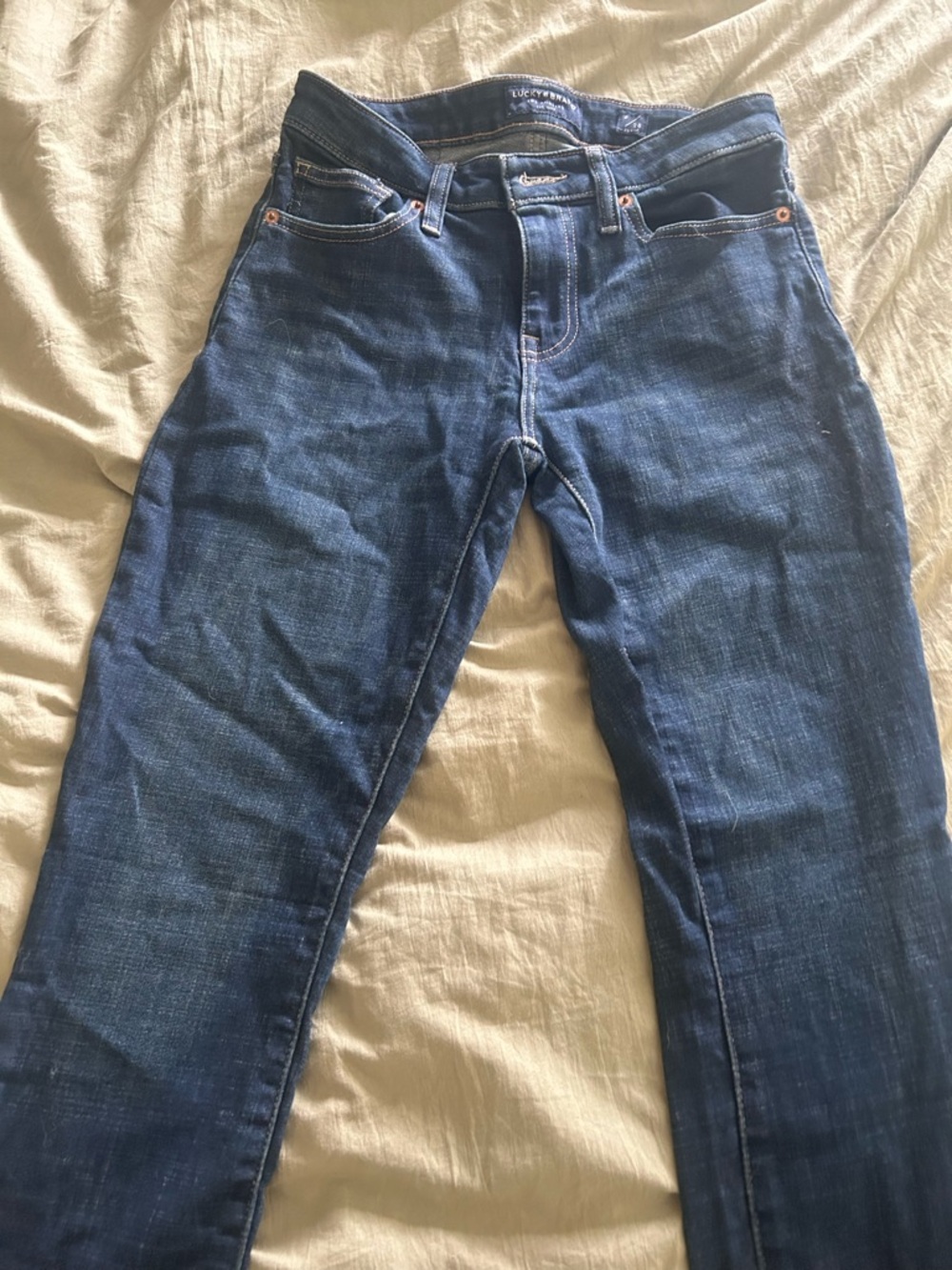 NWOT Lucky Brand Low Rise Lolita Navy Blue Denim Jeans with Copper Button